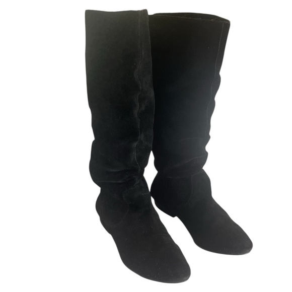 💥SALE💥GIANNI BINI BLACK SUEDE BOHEMIAN FLAT HEEL BOOTS SZ 8.5M - Picture 1 of 12